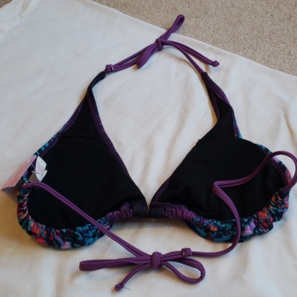 Purple Multicolored Bikini Top NWT - Picture 5 of 10